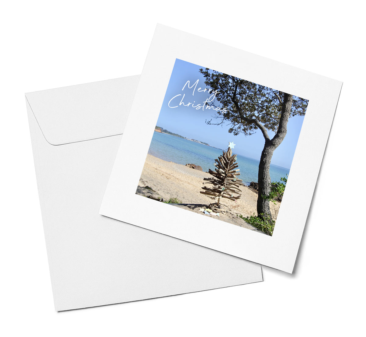 Driftwood Christmas Tree Merry Christmas card by Cards by Jennie