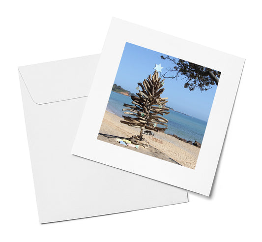 Driftwood Christmas Tree by the Bay Christmas card by Cards by Jennie